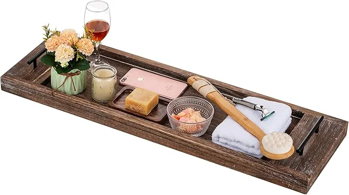 Elegant Hanobe Bathtub Tray Bath Caddy Wood Tub Trays Table Extra Large Rustic Bathtub Exceptional