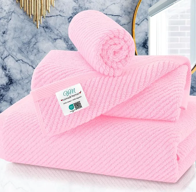 Superior VOOVA MOVAS Pink Towels for Bathroom Sophisticated