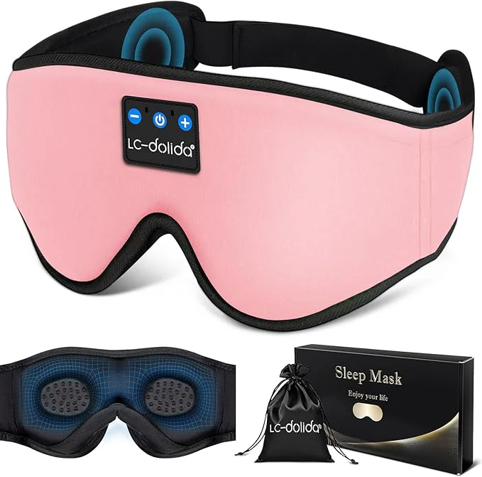 Refined LC-dolida Sleep Headphones Sleep Mask Bluetooth Wireless Music Eye Mask Effective