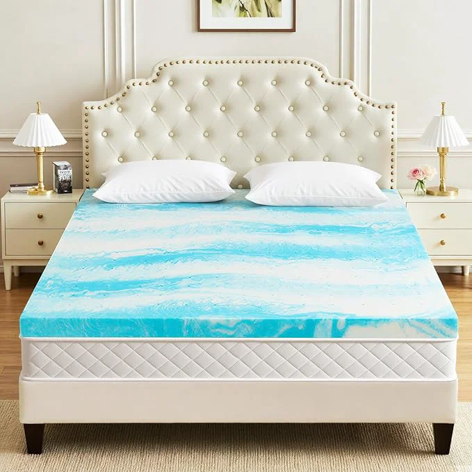Durable Mattress Topper Queen 4 Inch Gel Infused Memory Foam Mattress Topper Pressure Relief Mattress Pad Breathable Bed Topper CertiPUR-US Enhanced