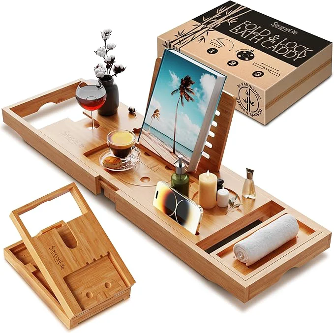 Selected SereneLife Premium Bathtub Tray Caddy Minimalist