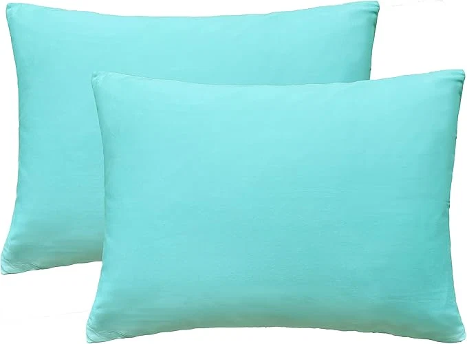 Easy-to-Use iMaylex Soft Egyptian Cotton Zipper Closure Pillowcases Cozy and Lightweight Pillow Case Set of 2 Cyan King 20 quot x 36 quot Efficient