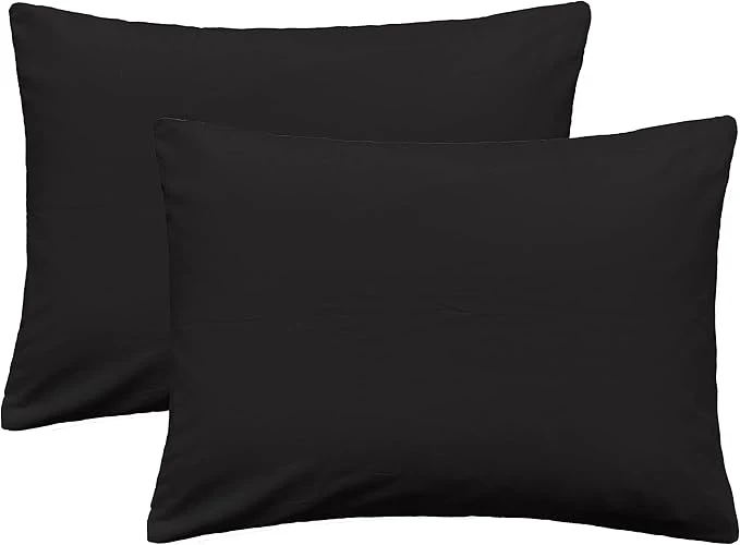 Reliable iMaylex Soft Egyptian Cotton Zipper Pillow Case Cozy and Lightweight Pillowcase Set of 2 Black Queen 20 quot x 30 quot Fast