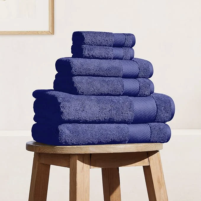 Verified BIOWEAVES Organic Cotton Bath Towel Set 700 GSM Plush 6-Piece Premium Elegant