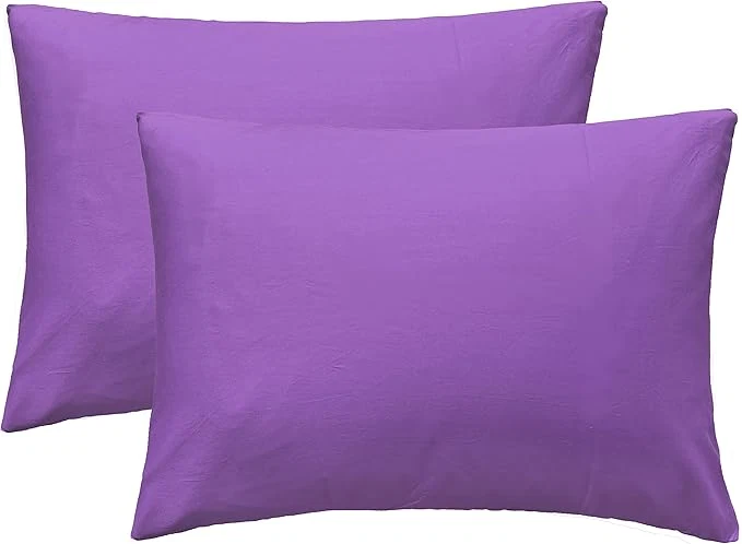 Comfortable iMaylex Soft Egyptian Cotton Zipper Closure Pillowcases Cozy and Lightweight Pillow Case Set of 2 Purple Queen 20 quot x 30 quot Minimalist