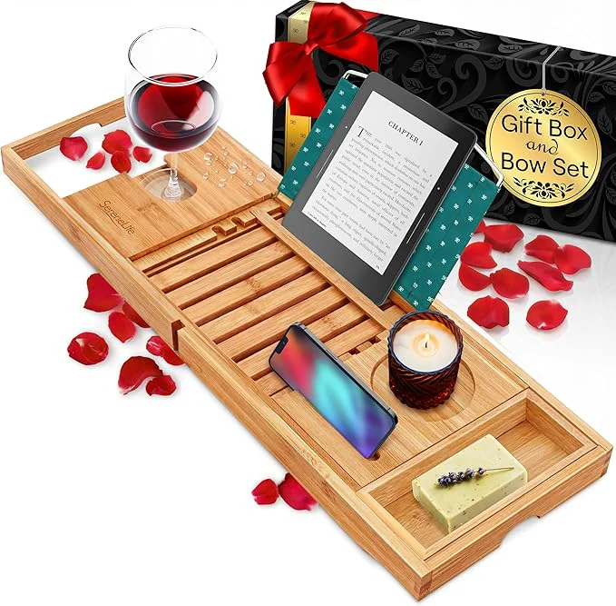 Luxury SereneLife Premium Bathtub Tray Caddy Organic