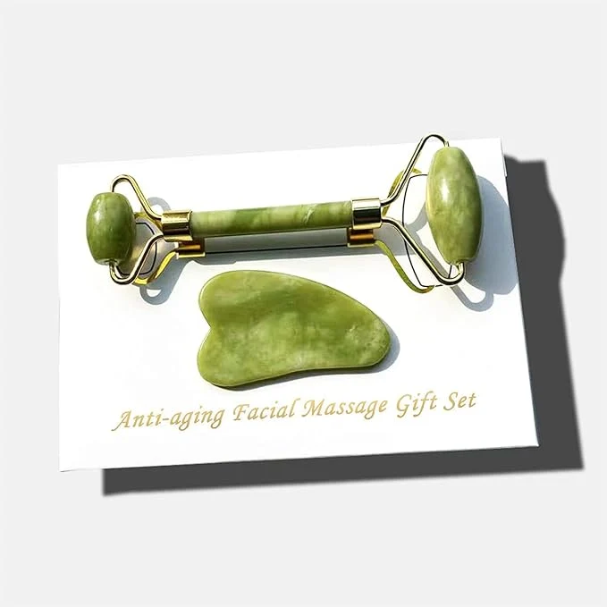 Excellent Jade Roller Gua Sha Facial Tools Set Guasha Facial Massage Tool Face Roller Expertly Made
