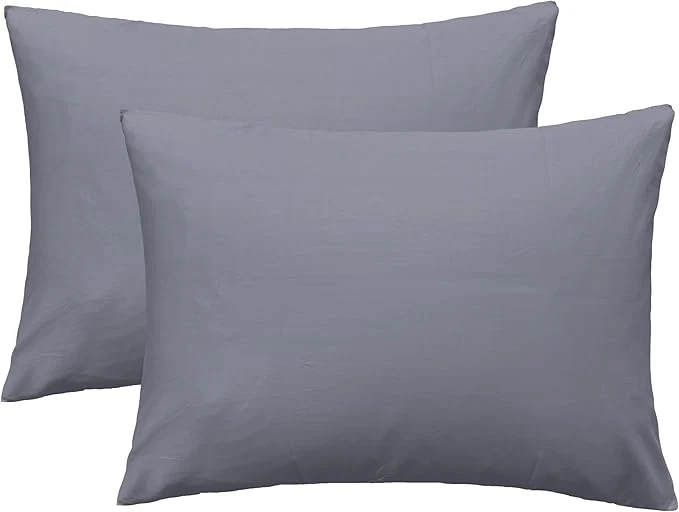 Luxury iMaylex Soft Egyptian Cotton Zipper Pillow Case Cozy and Lightweight Pillowcase Set of 2 Dark Grey Queen 20 quot x 30 quot Reusable