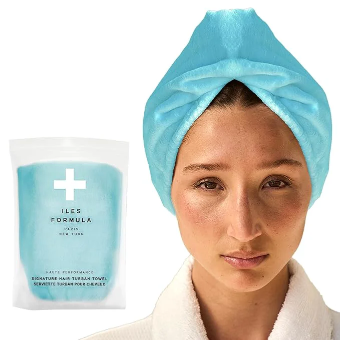 World-Class ILES FORMULA Hair Turban Towel – Ultra-Soft Microfiber Hair Towel Wrap Comfortable