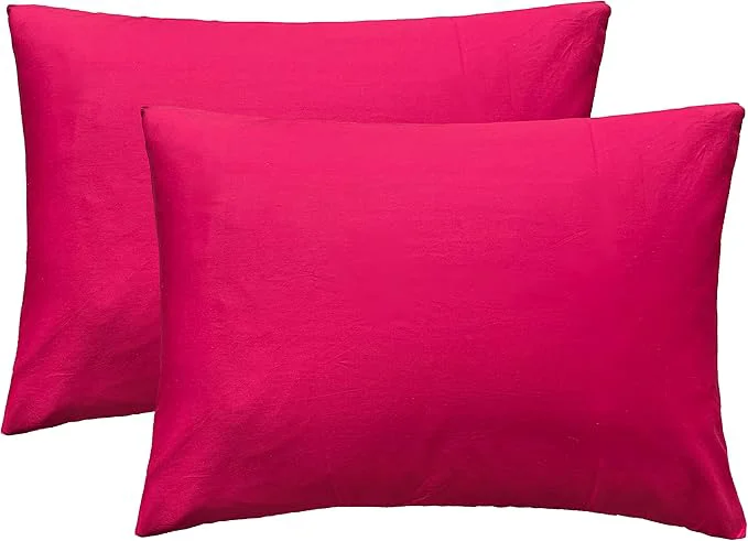 Durable iMaylex Soft Egyptian Cotton Zipper Closure Pillowcases Cozy and Lightweight Pillow Case Set of 2 Fuchsia King 20 quot x 36 quot Unique