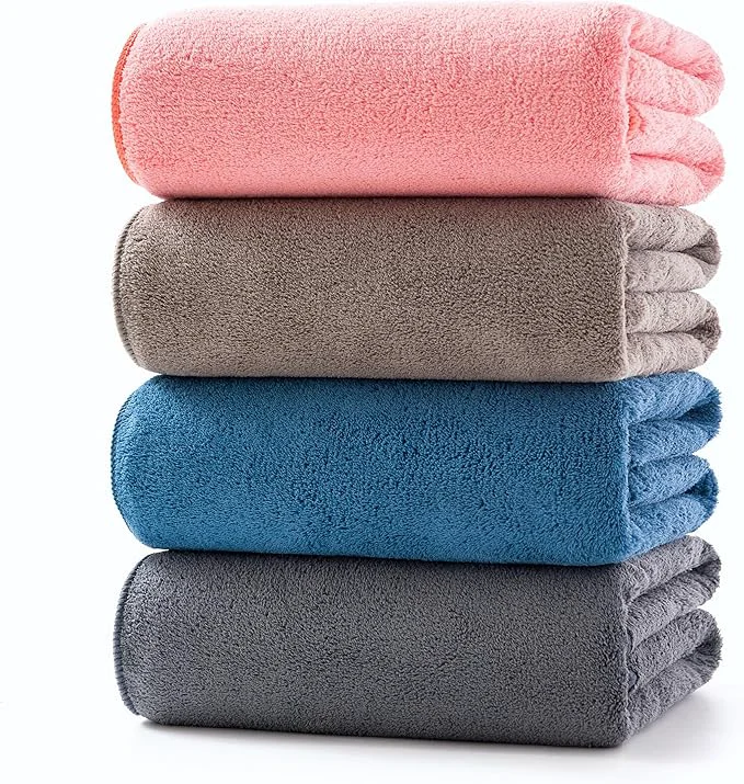 Sophisticated Lumimi 4 Pack Microfiber Bath Towel Set Ultra Absorbent Quick Dry 29 L x 13 W Carefully Designed
