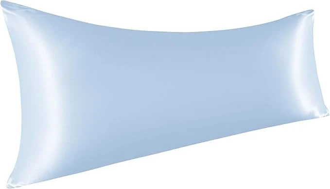 Efficient NTBAY Satin Body Pillowcase for Hair and Skin Luxurious and Silky Pillow case with Envelope Closure 20x54 Inches Aqua Powerful