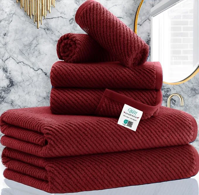 Classic VOOVA MOVAS Burgundy Towel Set Innovative