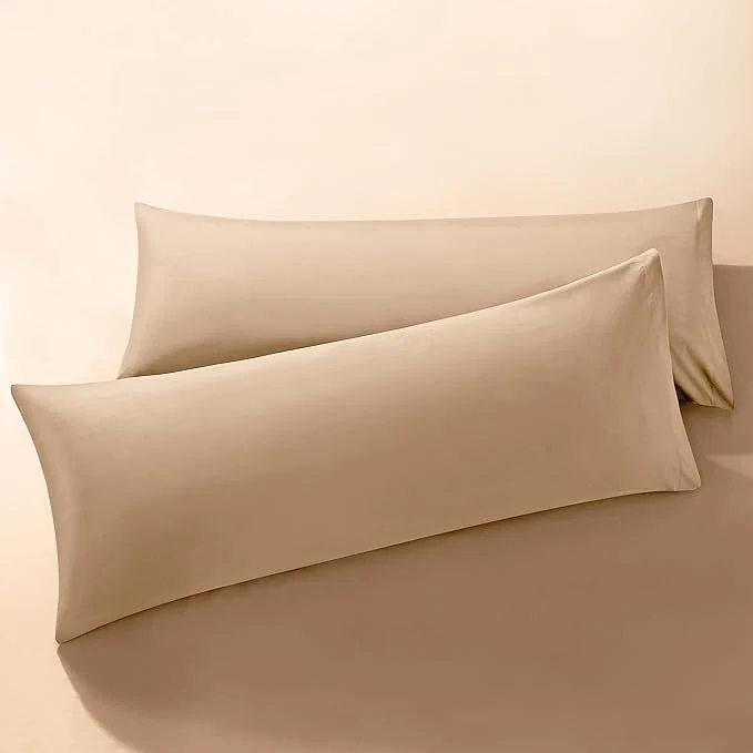 Functional MILVOWOC 2Pcs Brushed Microfiber Body Pillowcases - 20 x 60 Inch Camel Pillow Case Set Non Slip Envelope Pillow Cover with Moisture Absorption and Anti-Wrinkle Environmentally Friendly