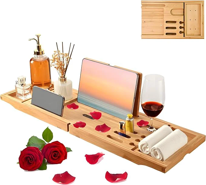 Traditional Bathtub Tray - Luxury Bamboo Bathtub Tray Exclusive