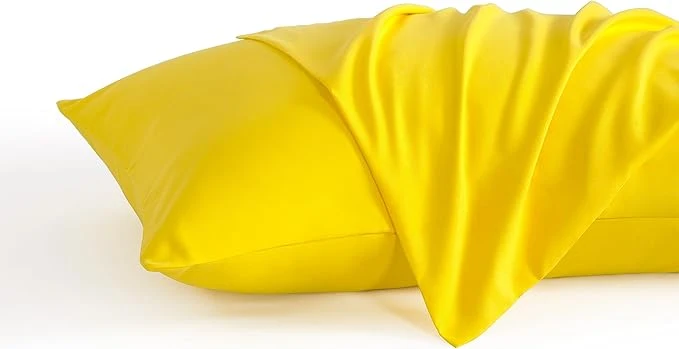 Smooth NTBAY Queen Pillow Cases Set 2 Pack Brushed Microfiber 20x30 Inches Soft Wrinkle Fade Stain Resistant Yellow Pillow Cases with Envelope Closure Modern
