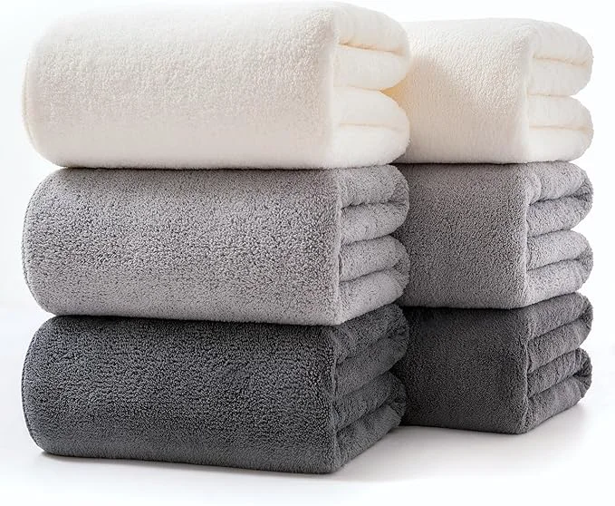 Genuine Lumimi Towels 6 Piece Multicolour Soft Microfiber Bath Towel Set Incredibly First-Class