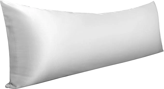 Genuine NTBAY Satin Body Pillowcase for Hair and Skin Luxurious and Silky Pillow case with Envelope Closure 20x54 Inches Silver Grey Breathable