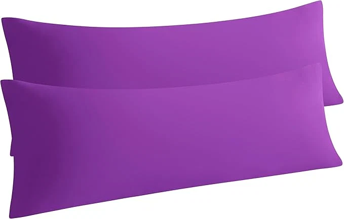 Trendy NTBAY Body Pillow Cases Set of 2 2 Pack Brushed Microfiber Pillow Cases Soft Wrinkle Fade Stain Resistant Pillow Cases with Envelope Closure 20x54 Inches Purple Reliable