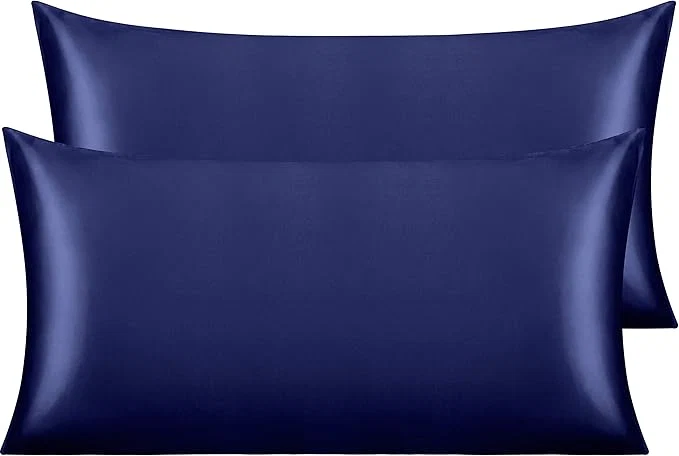 Solid NTBAY 2 Pack Satin King Pillowcases for Hair and Skin Luxurious and Silky Pillow Cases with Envelope Closure 20x36 Inches Navy Blue Advanced