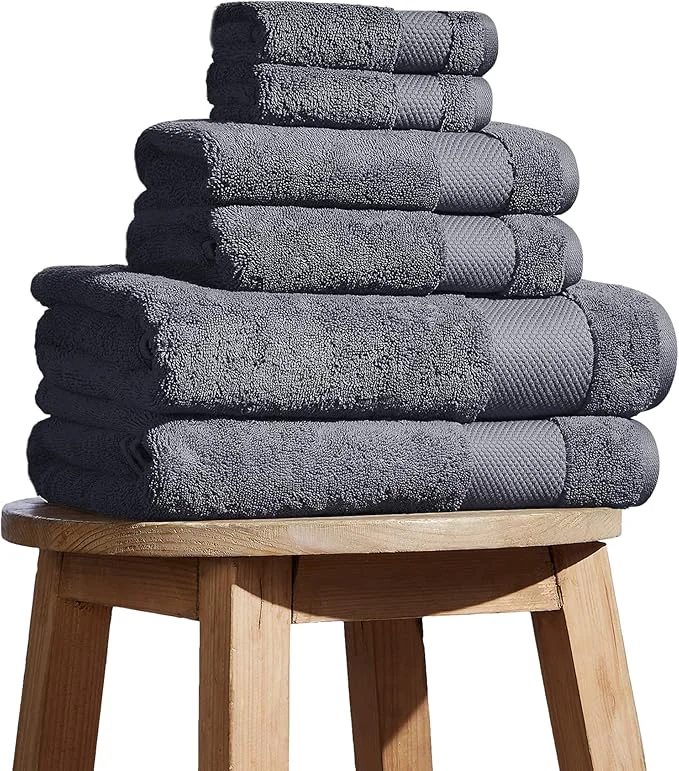 High-Grade BIOWEAVES Organic Cotton 700 GSM Plush 6-Piece Towel Set GOTS Fast