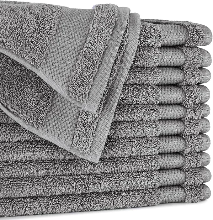 Casual BIOWEAVES Organic Cotton 700 GSM Plush Washcloths 13 x 13 GOTS Powerful