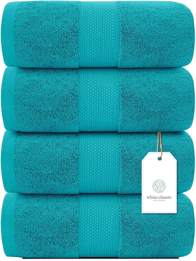 Pure White Classic Luxury Bath Towels Large Responsible