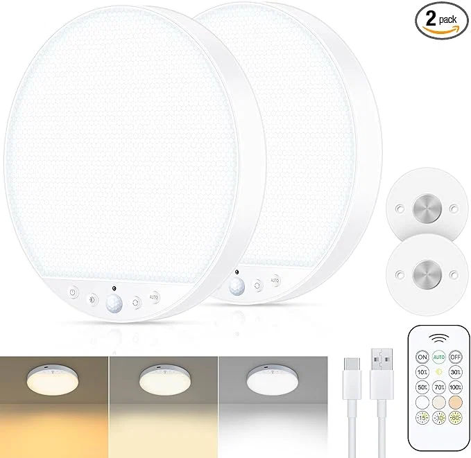 Verified Rechargeable 8W Motion Sensor Ceiling Light Indoor No Wiring Magnetic Contemporary