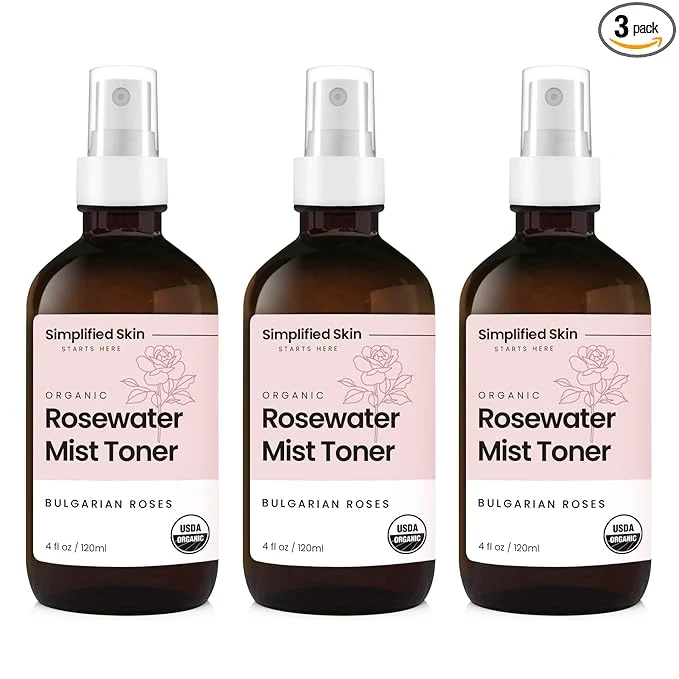 Reusable Rose Water Spray for Face Hair – Pure USDA Organic Rosewater Toner – Fine Crafted