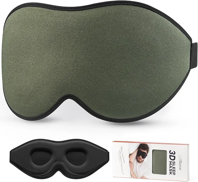 Modern LitBear Sleep Mask for Men Side Sleeper Sleeping Mask for Women Light Blocking Enhanced