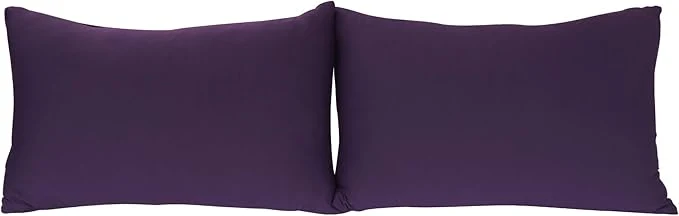 Stylish Stretch Pillowcases - Micro Jersey Knit amp Ultra Soft Standard Size - Set of 2 Pillow Cases Purple Exclusive