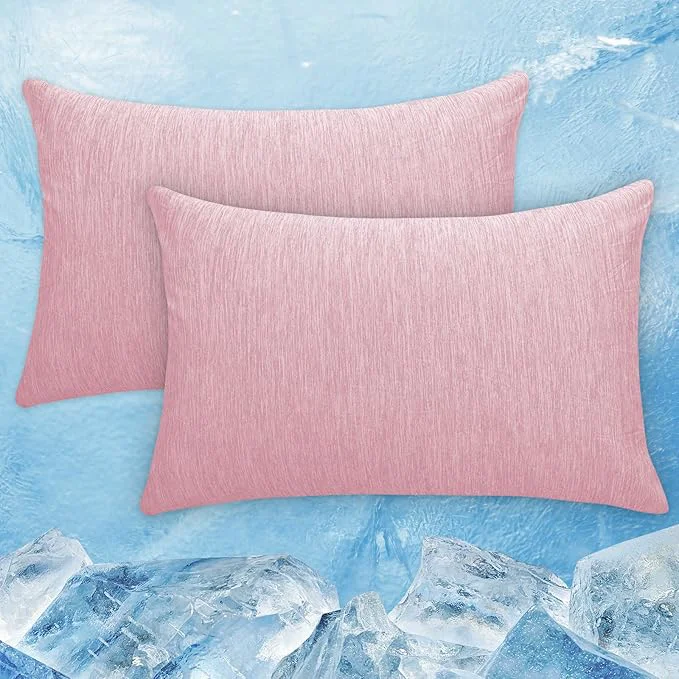 Clean CHOSHOME Cooling Pillow Cases Zipper Pillow Covers Q-Max gt 0.45 Zippered Pillowcases for Hot Sleepers Soft Breathable Skin-Friendly 2 Pack King 20 quot x36 quot Pink Natural