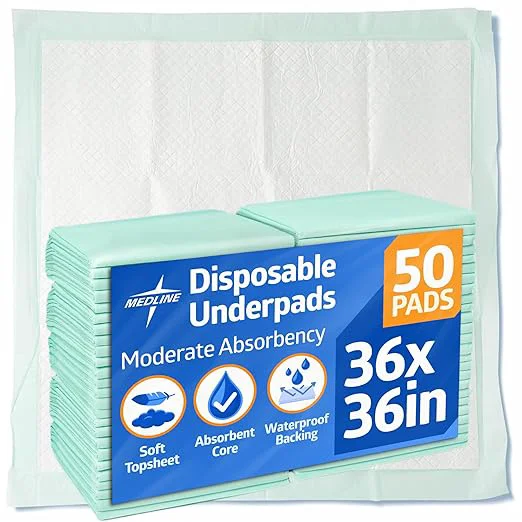Advanced Medline Bed Pads Disposable Adult Chux Pads 36x36 50 Count Moderate Absorbency Incontinence Bed Pads for Adults Chucks Underpads Extra Large Disposable Bed Pads for Incontinence Pee Pads Excellent