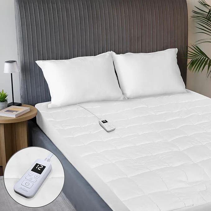 Flexible Sunbeam Premium Quilted Electric Heated Mattress Pad Twin 39 quot x 75 quot - 12 Heat Settings 12-Hour Selectable Auto Shut-Off Fast Heating Warming Bed Machine Washable Extra-Soft Warm Cozy Fine