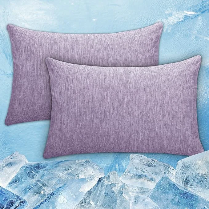 Detailed CHOSHOME Cooling Pillow Cases Zipper Pillow Covers Q-Max gt 0.45 Zippered Pillowcases for Hot Sleepers Soft Breathable Skin-Friendly 2 Pack Standard 20 quot x26 quot Purple Sustainable