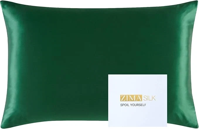 Comfortable ZIMASILK 25 Momme Pure Mulberry Silk Pillowcase for Hair and Skin Care Highest Grade 6A Pillow Cases for Women Long-Lasting Durablity Gift for Women Men 1Pc Queen 20 quot x30 quot Blackish Green Superior