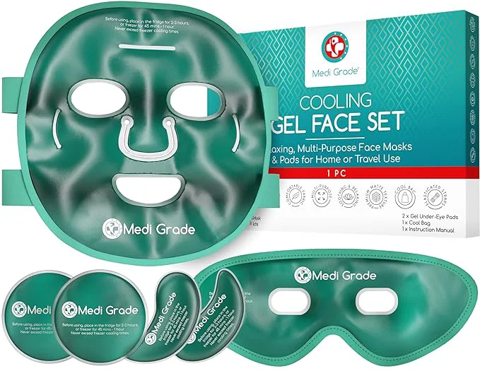Lightweight Medi Grade Cooling Ice Face Mask and Cooling Eye Mask Refined