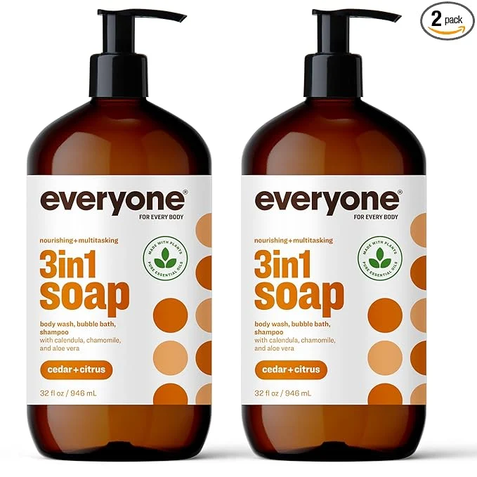 Exclusive Everyone 3-in-1 Soap Body Wash Bubble Bath 32 Ounce Cedar and Citrus Smooth