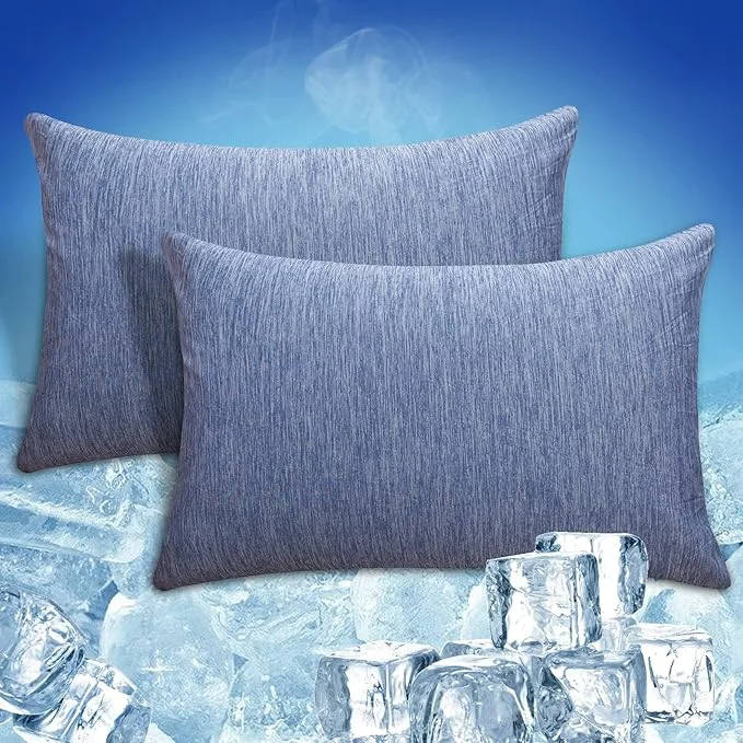 Verified CHOSHOME Cooling Pillow Cases Zipper Pillow Covers Q-Max gt 0.45 Zippered Pillowcases for Hot Sleepers Soft Breathable Skin-Friendly 2 Pack Queen 20 quot x30 quot Blue Original Design