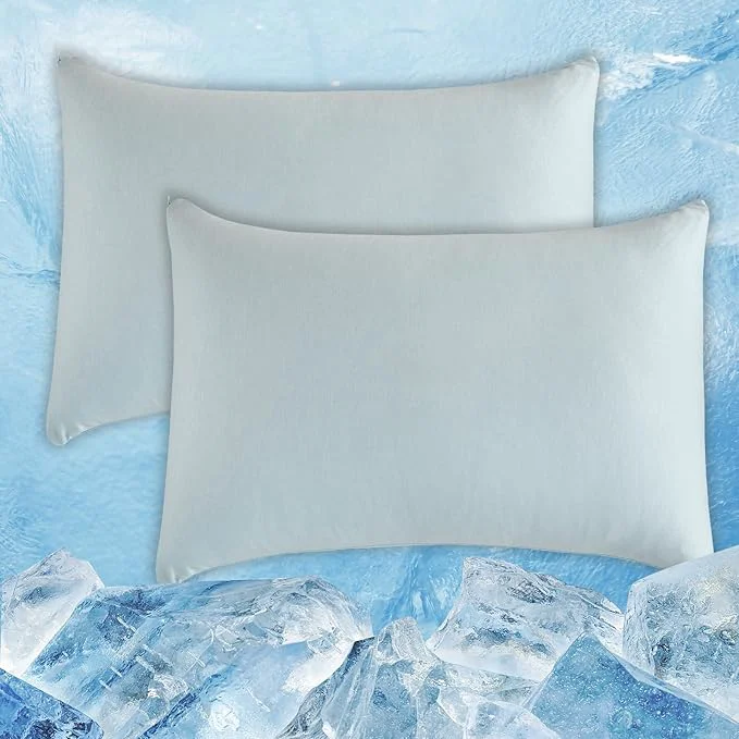 World-Class CHOSHOME Cooling Pillow Cases Zipper Pillow Covers Q-Max gt 0.45 Zippered Pillowcases for Hot Sleepers Soft Breathable Skin-Friendly 2 Pack Standard 20 quot x26 quot Ice Blue Smart