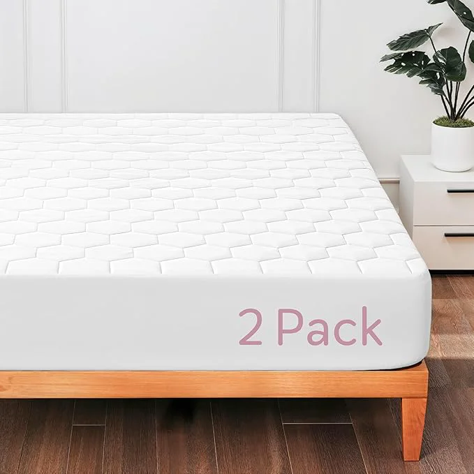 Lightweight Hearth amp Harbor 2 Pack Queen Size Quilted Fitted Mattress Pad Cover Waterproof Mattress Protectors Deep Pocket Fitted Mattress Cover 8 quot - 21 quot 60 quot x 80 quot White Effective