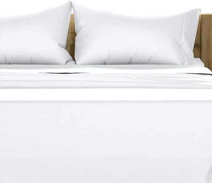 Contemporary TEXAS LINEN CO. Egyptian Cotton Split King Sheets Sets for Adjustable Bed - Luxury 1500 Thread Count Split Top King Sheets 5 PC White Breathable Cooling Sateen Weave 17 quot Deep Pocket Sheet Flexible