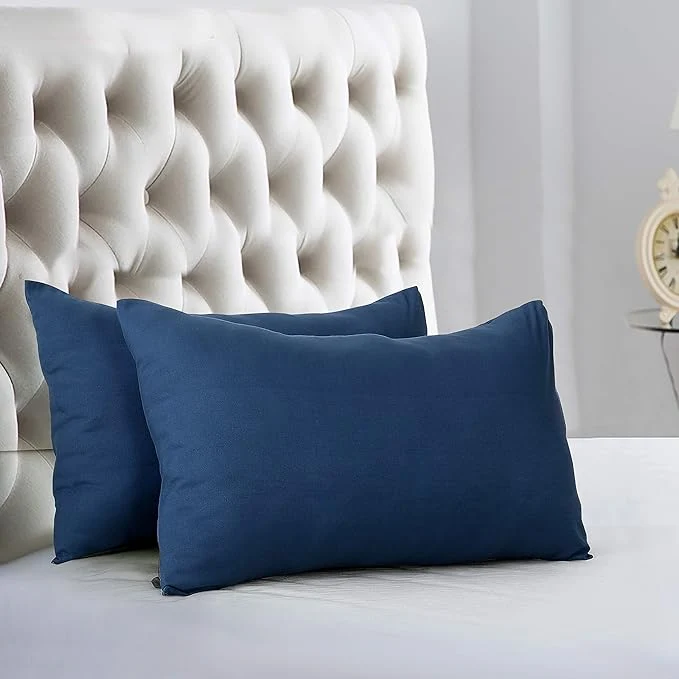 Convenient EVOLIVE Ultra Soft Brushed Microfiber King Size 20 quot x40 quot Pillowcases Pair with Envelope Clousure Set of 2 20 quot x40 quot King Navy Fashionable