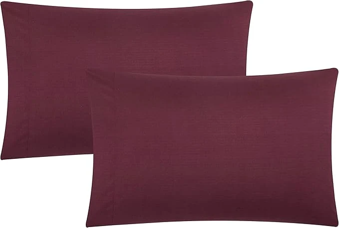 Crafted Evolive Ultra Soft Brushed Microfiber King Size 20 quot x40 quot Pillowcases Pair with Envelope Clousure Set of 2 20 quot x40 quot King Wine Modern