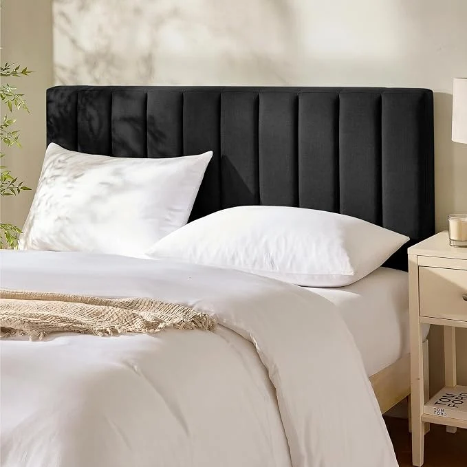 Premium Hearth amp Harbor Wall Mounted Queen Headboard Only Bed Headboard Queen Size Easy Assemble Floating Peel and Stick Upholstered Channel Stitched 3D Wall Panels 5 Strips of 3M Tape Included Black Breathable
