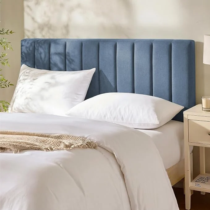 Green Hearth amp Harbor Wall Mounted Full Headboard Only Bed Headboard Full Size Easy Assemble Floating Peel and Stick Upholstered Channel Stitched 3D Wall Panels 5 Strips of 3M Tape Included Blue Safe