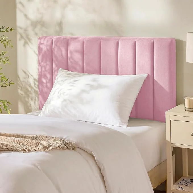 Durable Hearth amp Harbor Wall Mounted Twin Headboard Only Bed Headboard Twin Size Easy Assemble Floating Peel and Stick Upholstered Channel Stitched 3D Wall Panels 5 Strips of 3M Tape Included Pink Long-Lasting