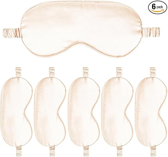 Breathable 6PACK Silk Sleep Mask Satin Eye Masks Blackout Silky Eyeshade Cover Soft Effective