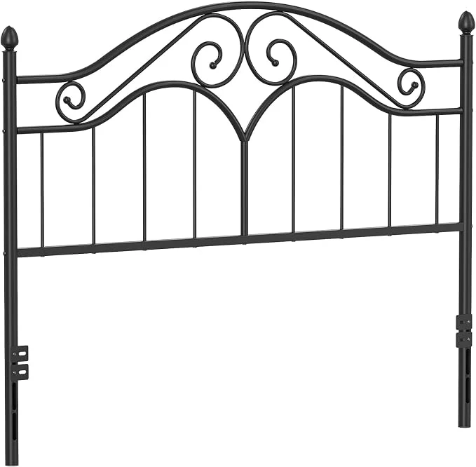 Fashionable Headboard for Queen Size Bed Frame Vintage Bed Metal Headboard Only Platform Bed Headboard Height Adjustable Sturdy and Stable Easy Assembly Black Practical