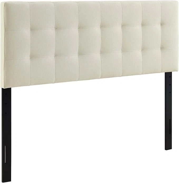 Superior Modway Lily Tufted Linen Fabric Upholstered King Headboard in Ivory Refined